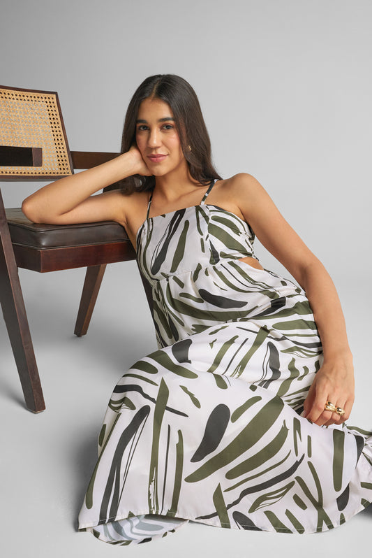 Moss Green Strappy Maxi Dress