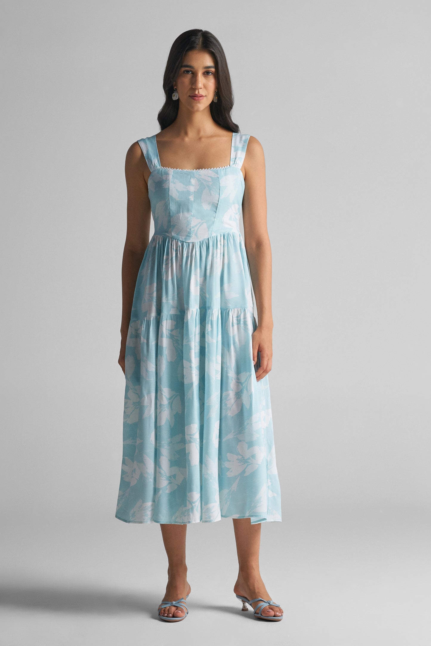 Sky Blue Floral Sundress