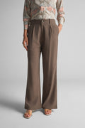 Mocha Brown Wide-Leg Trousers