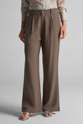 Mocha Brown Wide-Leg Trousers