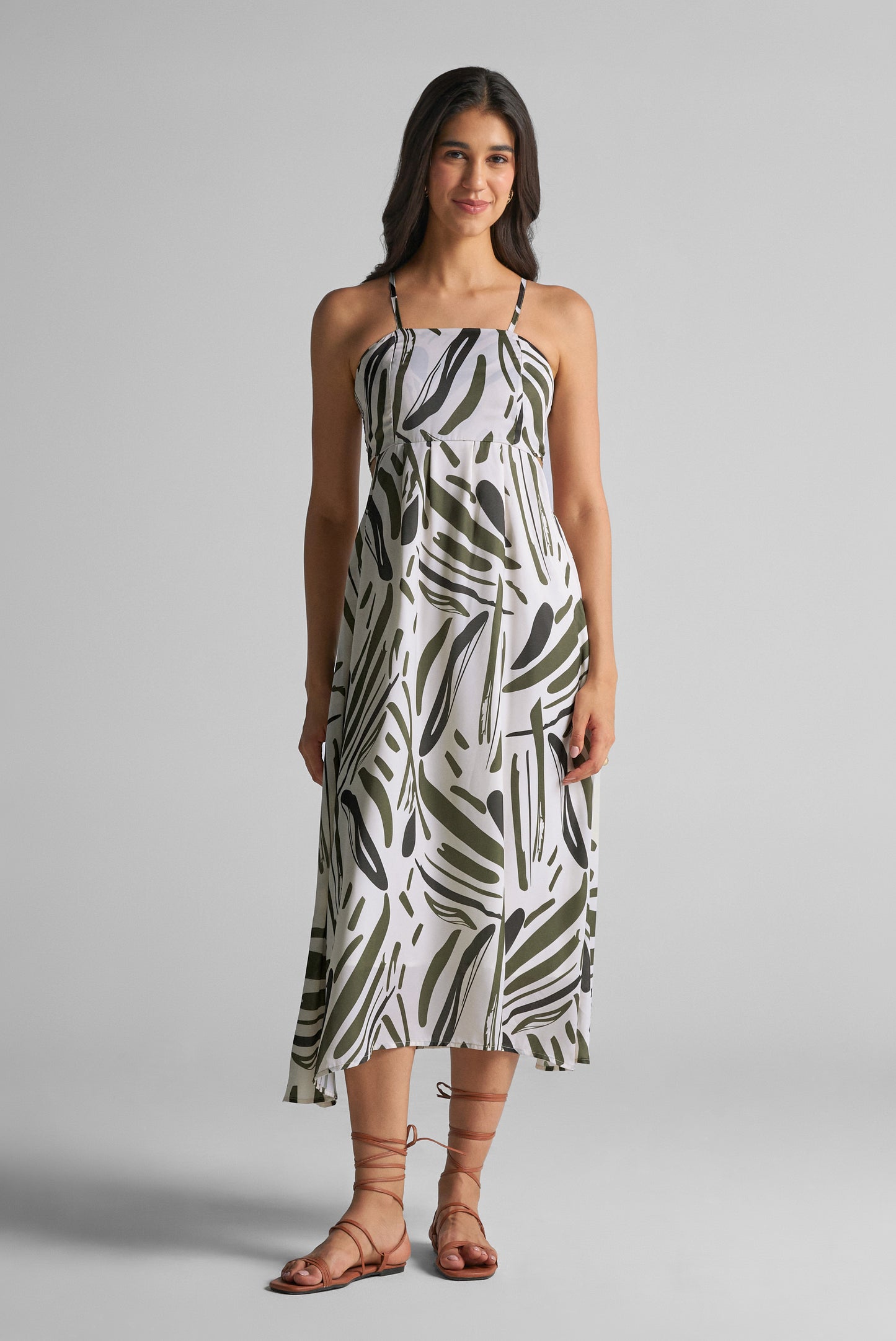 Moss Green Strappy Maxi Dress