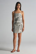 Aloe Grey Abstract Print Mini Dress