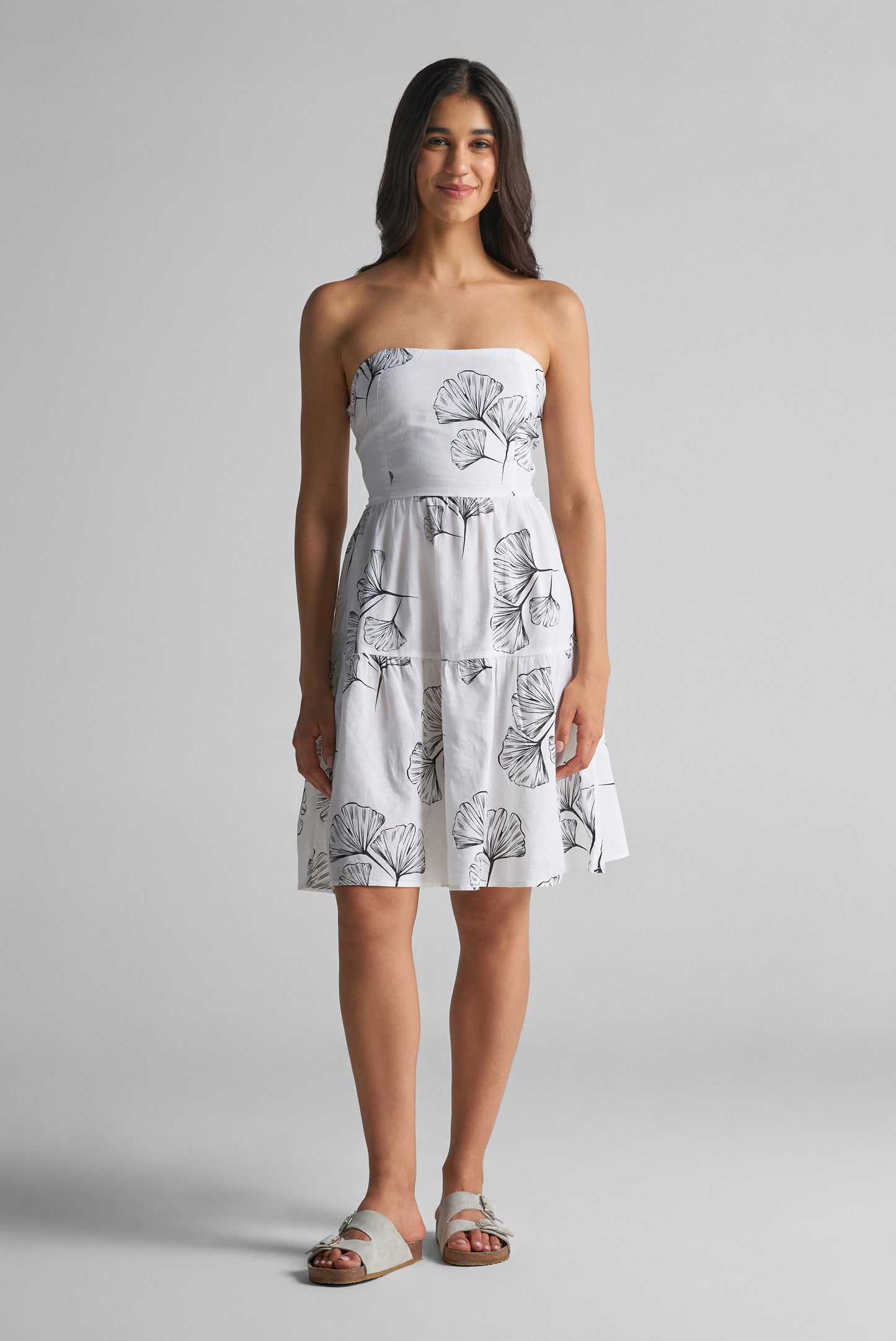 Floral Print Strapless Top