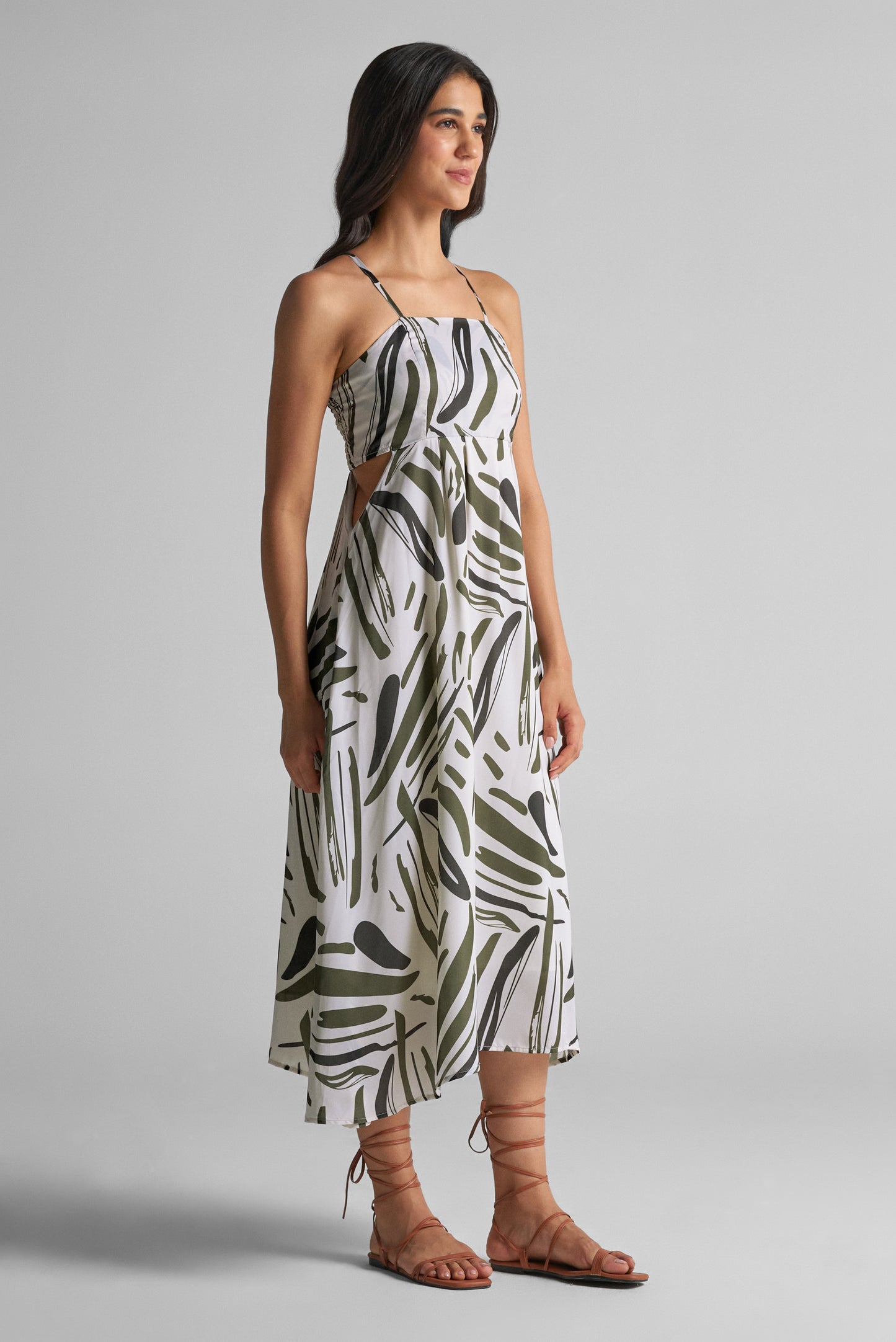 Moss Green Strappy Maxi Dress