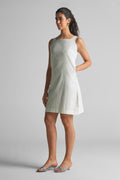 Pearl White Pinstripe Shift Dress