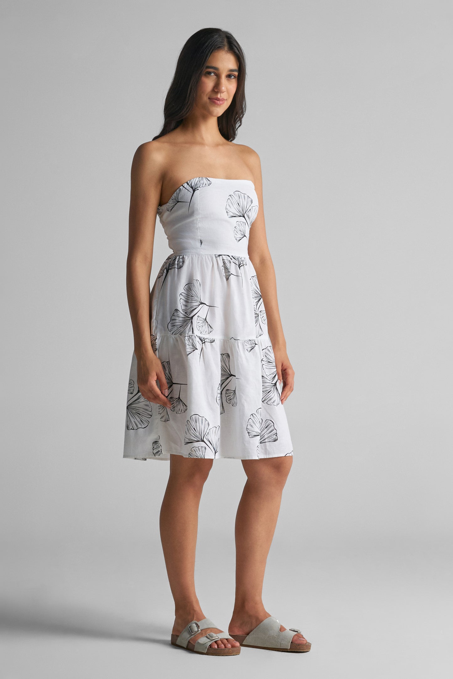 Floral Print Strapless Top