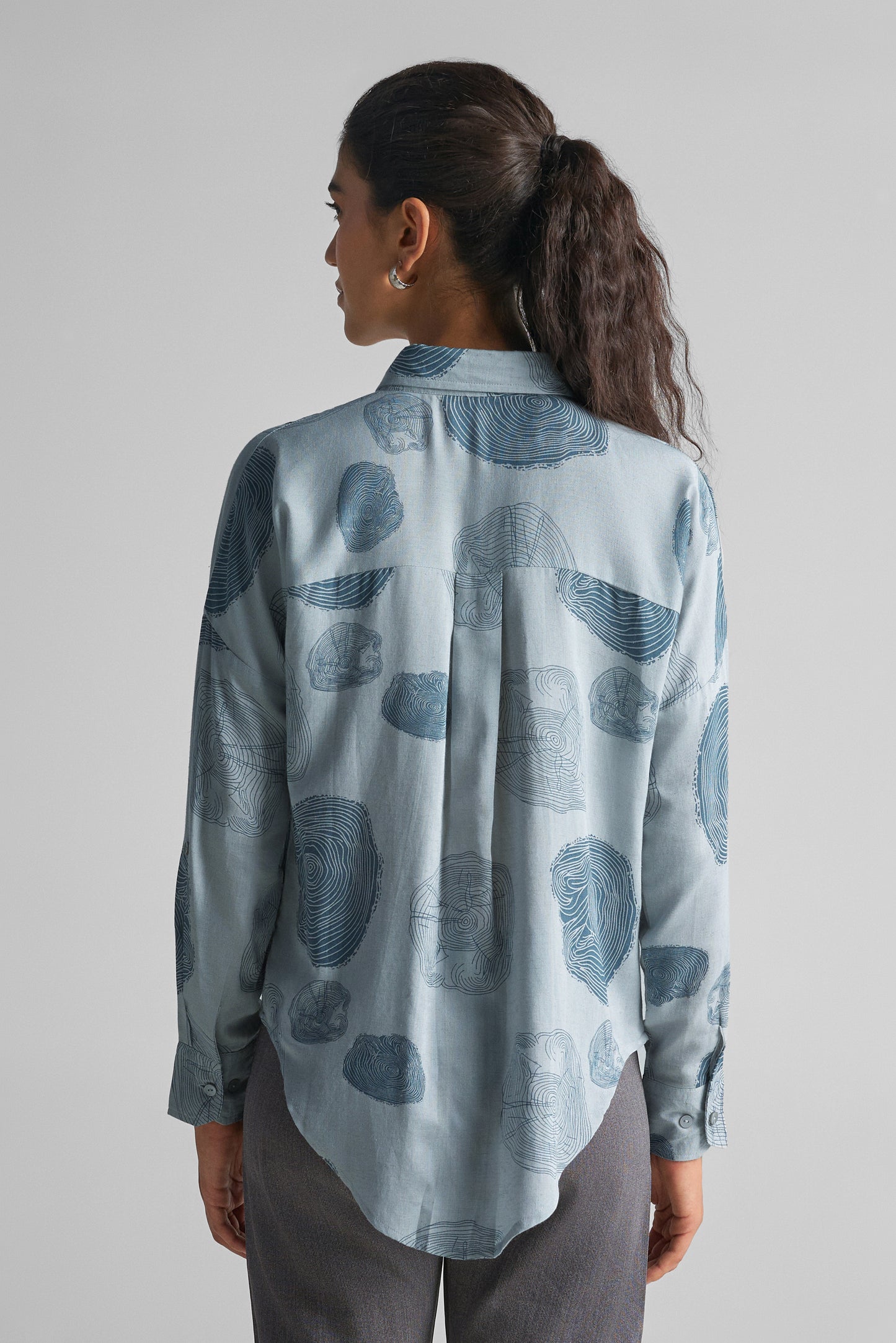 Grey Woodgrain Printed Shirt