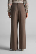Mocha Brown Wide-Leg Trousers