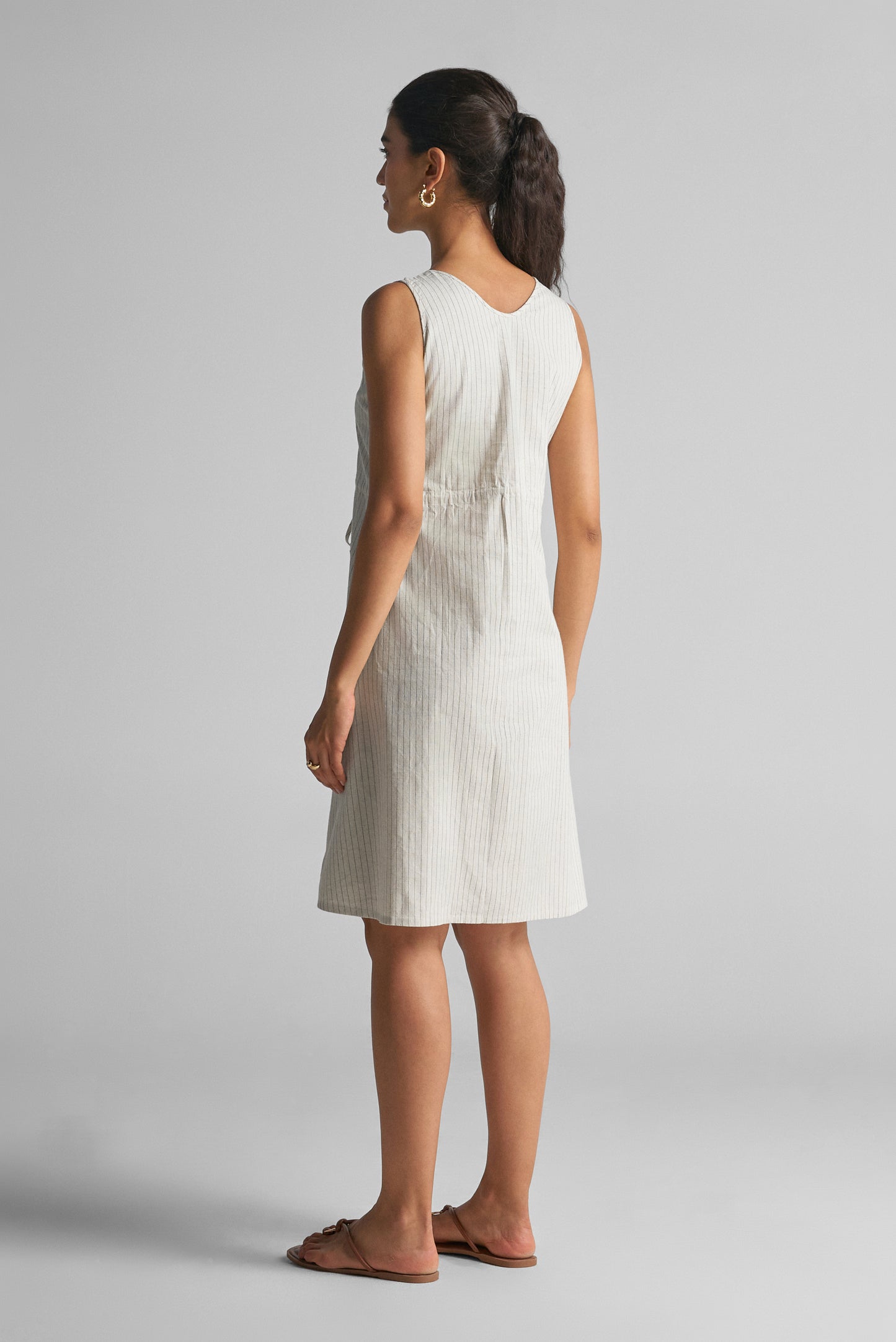 Off-White Striped Cotton Apron Top