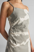 Aloe Grey Abstract Print Mini Dress