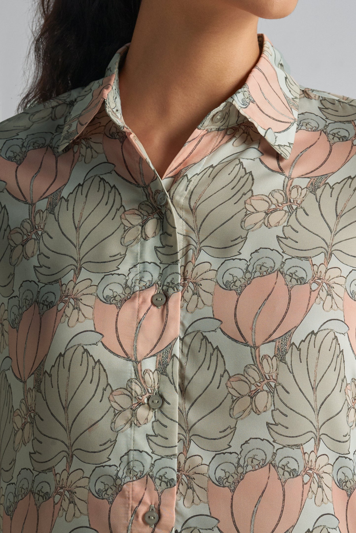 Gin Green Floral Print Shirt