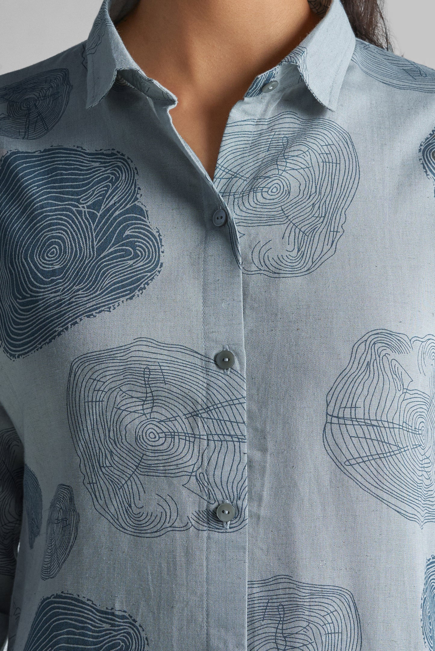 Grey Woodgrain Printed Shirt